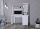White 3-Tier Storage Shelves Computer Desk B062P175110