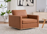 30.7"W Upholstered Square Swivel Accent Chair and Comfy Accent Single Sofa 360 Degree Club W3188P310431