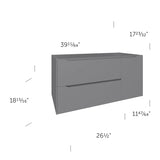 DAX Cenit Single Vanity Cabinet with 2 Drawers 1 Door 40 Inches Matt Mist B2702P227050