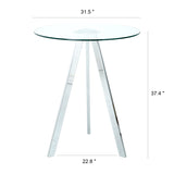 Modern Kitchen Glass dining table ROUND Tempered Glass BAR Table top,Clear BAR Table Metal W210P195508
