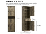 69" H Tall Bathroom Storage Cabinet with 2 Barn Doors and 1 Drawer, Narrow Storage Unit, Adjustable W2386P207761