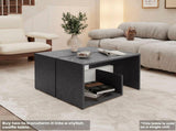 FURNITURE Vega Side Table in melamine with open storage,Onix and White 83083392