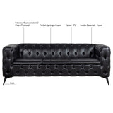 84.06 Inch Width Traditional Square Arm removable cushion 3 seater Sofa W68041369