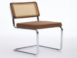 Mid Century Modern Dining Chairs Set of 2, Linen Accent Chairs with Natural Cane Back & Stainless W1143P342097