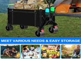 Heavy Duty Collapsible Folding Wagon Cart, with All-Terrain Wheels, 600D Oxford Fabric 350 lbs 53371212