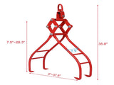 4 Claw Timber Log Lifting Logging Tongs Grabber Tong 28" W46537381