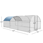 ZUN Large metal chicken coop upgrade three support steel wire impregnated plastic net cage, Oxford cloth 44427995