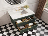 Fully Assembled 36'' Green Freestanding Single Sink Bathroom Vanity with Solid Wood Construction and W1826P308980