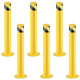 ZUN Safety Bollard Post, 36 Inch Height Steel Bollards, 3 Inch Diameter Parking Bollard, Yellow Powder 79046020