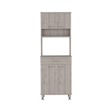 Della 60 Kitchen Pantry with Countertop, Closed & Open Storage -Light Gray B07091841