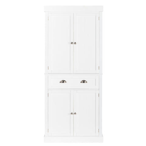 ZUN FCH Single Drawer Double Door Storage Cabinet White 56206735