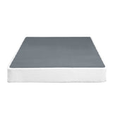 Eastern King Mattress Foundation 1pc Black Metal Frame with Textured Fabric Cover B011P197733