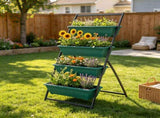 4-Tier Green Vertical Raised Garden Planter Sturdy 4-Box Outdoor Plant Stand Grow Container for 47114133