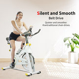 Indoor Exercise Bike Cycling Bike with Comfortable Seat Cushion YellowWhite W2031P313251