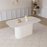 63 " MDF New Cream Style Dining Table and Regular Edge Table, 4-8 Person Dining Table, Vertical 28742696