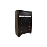 Matrix Traditional Style 5 Drawer Chest made with Wood in Black 808857772084