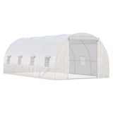 ZUN 19' x 10' x 7 Steel Frame Walk-In Tunnel Greenhouse Garden Warm House- White-AS 52824672