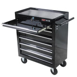 7 DRAWERS MULTIFUNCTIONAL TOOL CART WITH WHEELS-BLACK 39193638
