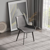 ZUN Modern Dining Chair Living Room Black Metal Leg Dining Chair-Grey-4pcs/ctn W153567956