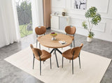 Round Foldable Dining Table for Small Spaces - MDF Material, Perfect for Dining Room, Tea Room & W3493P462093