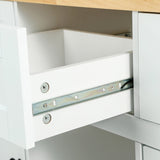 Kitchen Cart with Rubber wood Drop-Leaf Countertop ,Cabinet door internal storage racks,Kitchen WF298028AAW