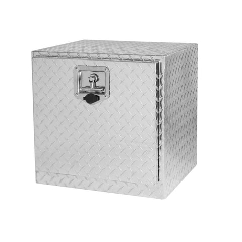 ZUN 18 Inch Heavy Duty Aluminum Diamond Plate Tool Underbody Box, Waterproof Square Truck Storage W1239123723