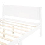 ZUN Queen Size Wood Platform Bed with Headboard and Wooden Slat Support 65997296