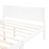 ZUN Queen Size Wood Platform Bed with Headboard and Wooden Slat Support 65997296