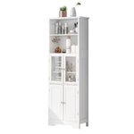 ZUN White Tall Storage Cabinet with Shelves and Doors for Bathroom, Kitchen and Living Room, MDF Board WF295070AAK