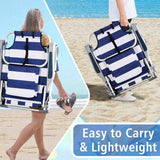 63*65*82cm Short Oxford Cloth Silver White Aluminum Tube Bearing 100kg Beach Chair Blue Stripes 50527506