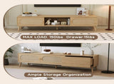 Boho TV Stand for TVs up to 80'' , Modern Farmhouse Media Console, Entertainment Center with Solid N710P222775P