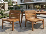 Outdoor Acacia Wood Dining Chair , Teak Finish Patio Chair with Ergonomic Curved Back, N773P355906T