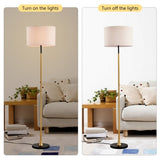 Floor Lamp Living Room with Beige Lampshade, Standing Lamp Tall Industrial Floor Lamp Reading W1592P188560