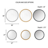 Beaded Round Wall Mirror 36"D B03599370