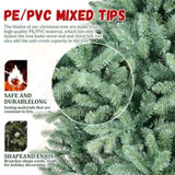 Artificial 6ft Blue green Tint Christmas Tree with 1878 PE/PVC Mixed Branch Tips, memory wireiron 68141571