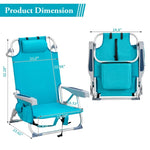 ZUN 63*65*82cm Short Oxford Cloth Silver White Aluminum Tube Bearing 100kg Beach Chair Mint Green 97992974