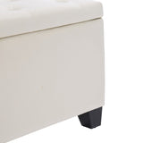 Fashion Beige Velvet Fabric Upholstered large storage rectangular bench for Entryway Bench,Bedroom W2082P176546