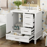 30" Bathroom Vanity , Modern Bathroom Cabinet with Sink Combo Set, Bathroom Storage Cabinet with a WF321698AAK
