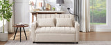 55.9" Convertible Sofa Bed Loveseat Sofa with Three USB Ports, Two Side Pockets, Two Cup Holders and WF322620AAA