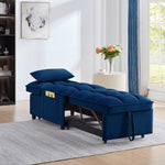 ZUN 4 in1 Multi-Function Single Sofa Bed with Storage Pockets,Tufted Single Pull-out Sofa Bed with W2186P163738