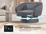 360&deg Swivel Barrel Chair - Plush UpholsteryLumbar Pillow, 400lbs Capacity, Gray 87209728