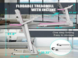 Compact Folding Treadmill for Home - 2.5HP Quiet Brushless Motor, 3-Level Incline, 7.5 MPH, Shock 12501438
