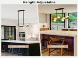 29.53" Modern Crystal Chandelier for Dining Room, 8-Light Black Pendant Lightsfor Kitchen Island 03316724