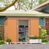 ZUN 4.2 x 9.1 Ft Outdoor Storage Shed, Metal Tool Shed with Lockable Doors Vents, Utility Garden Shed W2181P156875