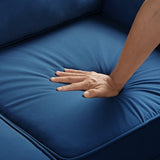Modern Loveseat sofa for Living Room, Upholstered Velvet Small Couch with Wooden Legs for Livingroom W2186P143468