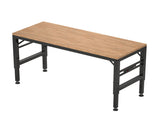 60" Adjustable Height Workbench, Rubber Wood Top Heavy duty Workstation with Power Outlets, over 85826849