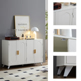 Sideboard Buffet cabinet with 4 doors and removable shelves, for living room, dining room, ivory W1705P179820