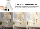 Touch Control Table Lamp for Bedrooms 3 Way Dimmable White Drum Shade Modern Bedsides Nightstand W3355P391470