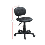 ZUN Low-Back Adjustable Office Chair with PU Leather, Black SR011676