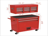 High Capacity Rolling Tool Chest with Wheels and Drawers, 8-Drawer Tool Storage Cabinet--RED 06372570